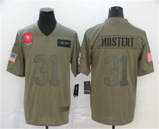 2020 San Francisco 49ers #31 Raheem Mostert NEW Olive 2019 Salute To Service Stitched NFL Limited Je