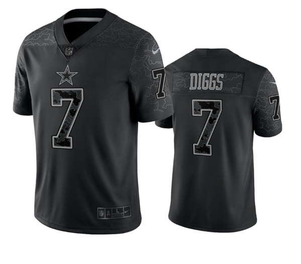 Dallas Cowboys #7 Trevon Diggs Black Reflective Limited Stitched Football Jersey