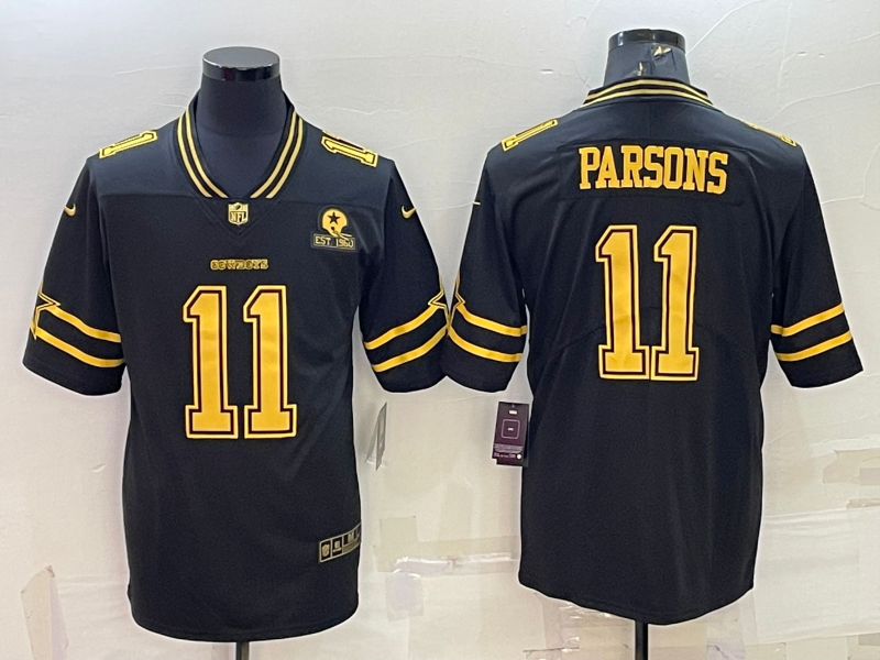 Dallas Cowboys #11 Micah Parsons Black Gold Edition With 1960 Patch Limited Stitched Football Jersey