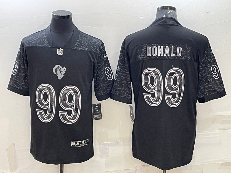 Los Angeles Rams #99 Aaron Donald Black Reflective Limited Stitched Football Jersey