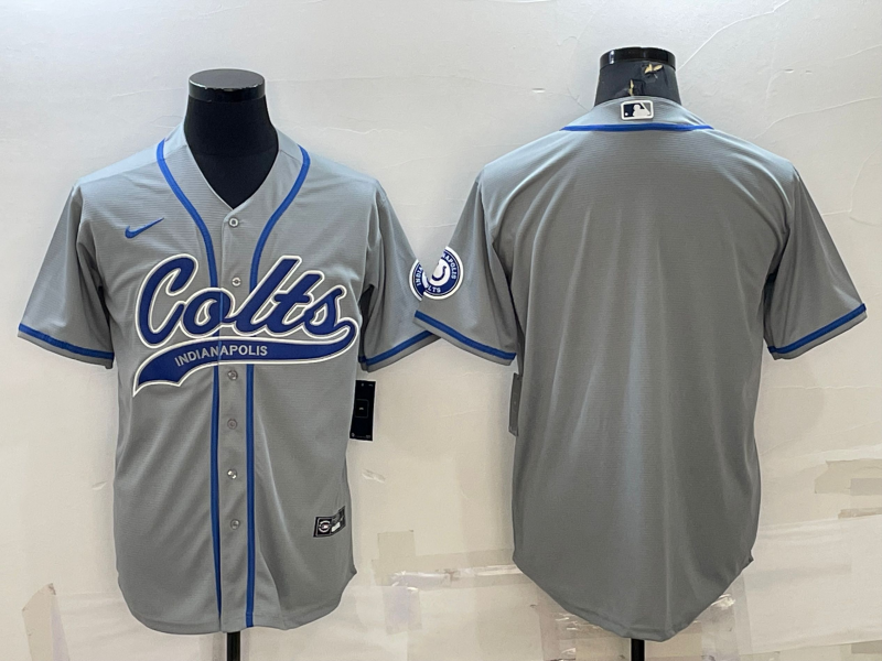 Indianapolis Colts Blank Grey Cool Base Stitched Baseball Jersey