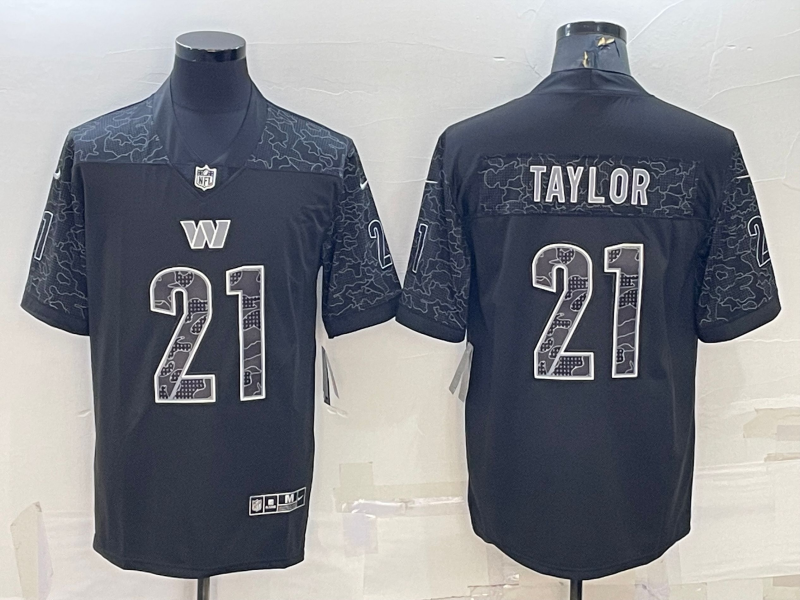 Washington Commanders #21 Sean Taylor Black Reflective Limited Stitched Football Jersey