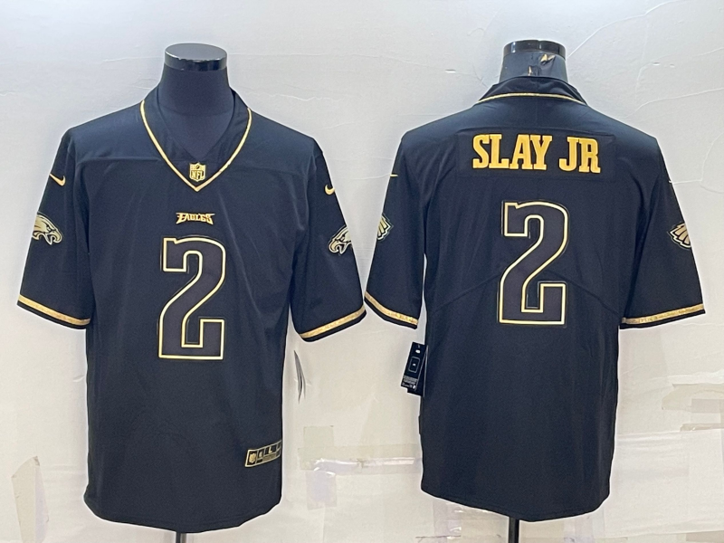 Philadelphia Eagles #2 Darius Slay Jr Black Golden Edition Stitched NFL Limited Jersey