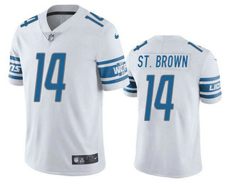 Detroit Lions #14 Amon Ra St Brown White Vapor Untouchable Limited Stitched Jersey