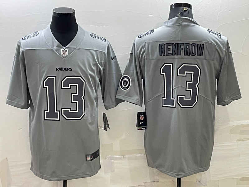 Las Vegas Raiders #13 Hunter Renfrow With Patch Grey Atmosphere Fashion Stitched Jersey