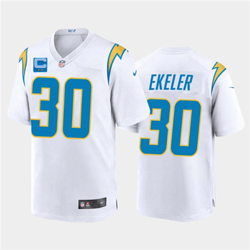 Los Angeles Chargers 2022 #30 Austin Ekeler White With 2-star C Patch Vapor Untouchable Limited Stit