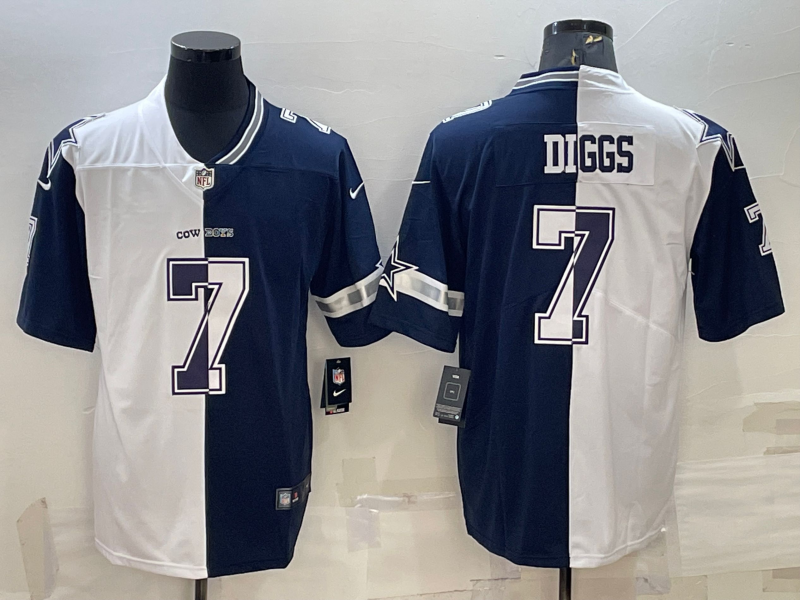 Dallas Cowboys #7 Trevon Diggs Navy White Split Vapor Untouchable Limited Stitched Jersey