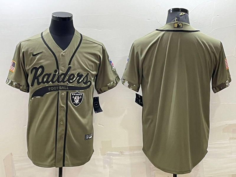 Las Vegas Raiders Blank Olive Salute to Service Cool Base Stitched Baseball Jersey