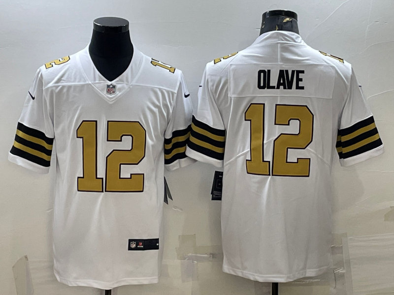 New Orleans Saints #12 Chris Olave White 2022 Color Rush Stitched NFL Limited Jersey