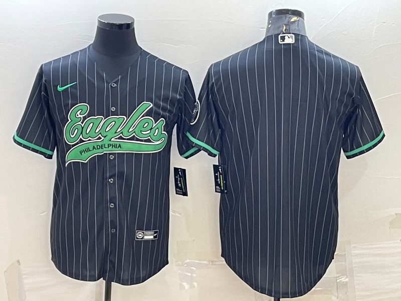 Philadelphia Eagles Blank Black With Patch Cool Base Stitched Baseball Jersey