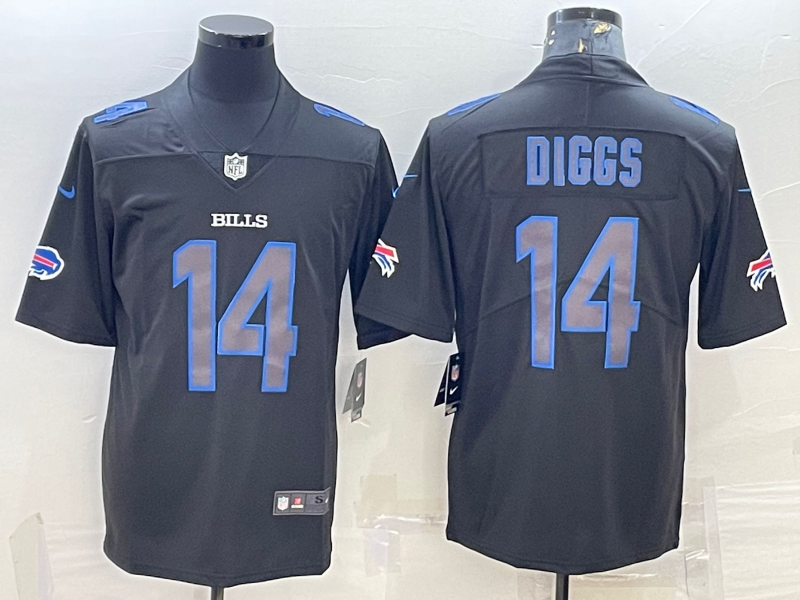 Buffalo Bills #14 Stefon Diggs Black 2022 Fashion Impact Black Color Rush Stitched Limited Jersey