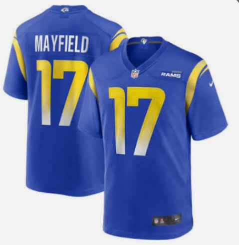 Los Angeles Rams #17 Baker Mayfield Royal Vapor Untouchable Limited Stitched Football Jersey
