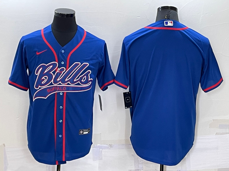 Buffalo Bills Blank Blue Stitched MLB Cool Base Baseball Jersey