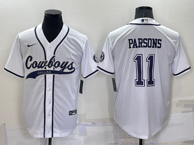 Dallas Cowboys #11 Micah Parsons White Stitched Cool Base Baseball Jersey