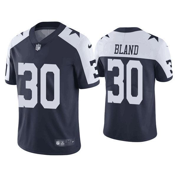Dallas Cowboys #30 DaRon Bland Navy Thanksgiving Vapor Limited Stitched Jersey