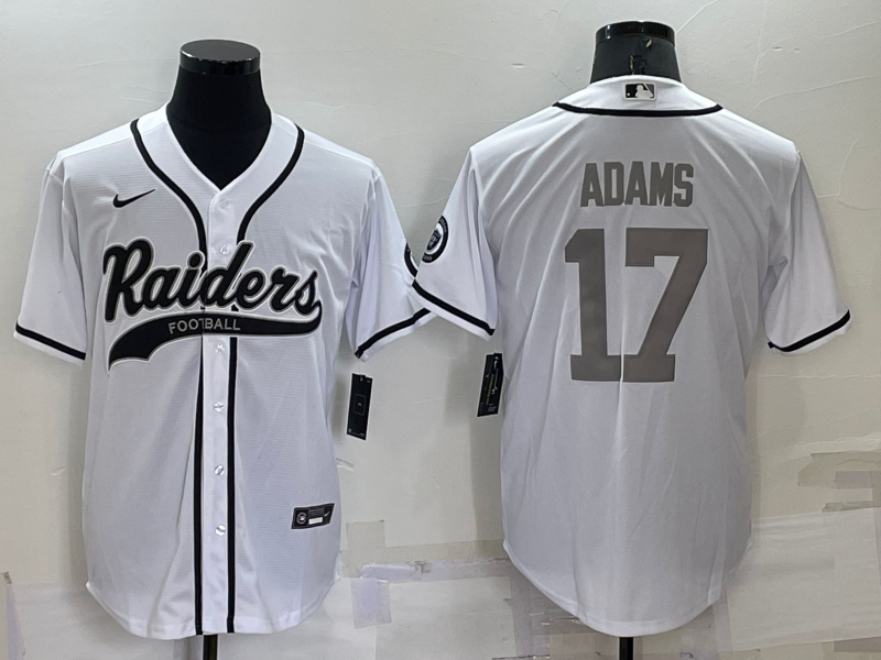 Las Vegas Raiders #17 Davante Adams White Grey Stitched MLB Cool Base Baseball Jersey