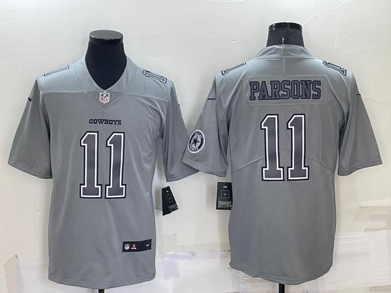 Dallas Cowboys #11 Micah Parsons LOGO Grey Atmosphere Fashion 2022 Vapor Untouchable Stitched Limite