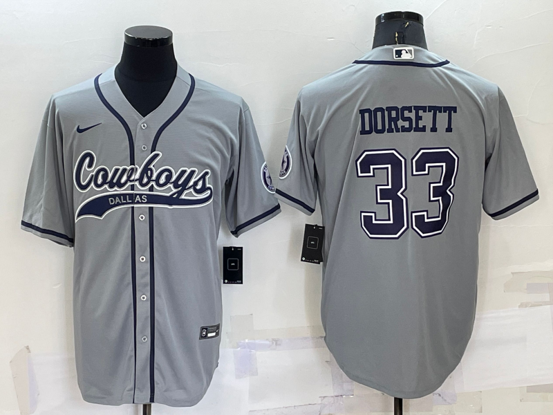Dallas Cowboys #33 Tony Dorsett Grey Stitched Cool Base Baseball Jersey