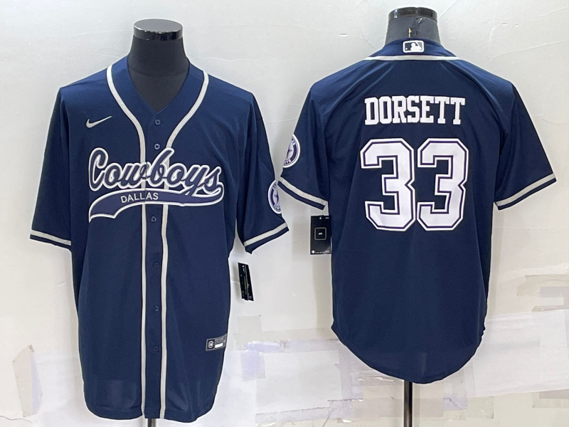 Dallas Cowboys #33 Tony Dorsett Navy Blue Stitched Cool Base Baseball Jersey