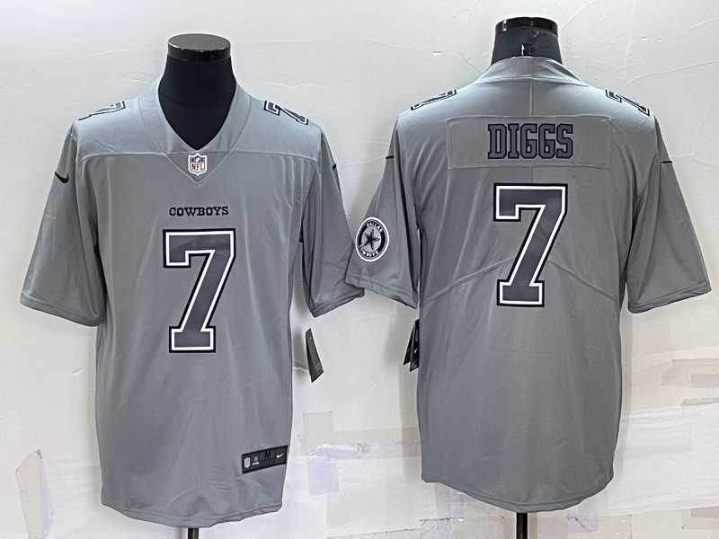 Dallas Cowboys #7 Trevon Diggs LOGO Grey Atmosphere Fashion 2022 Vapor Untouchable Stitched Limited