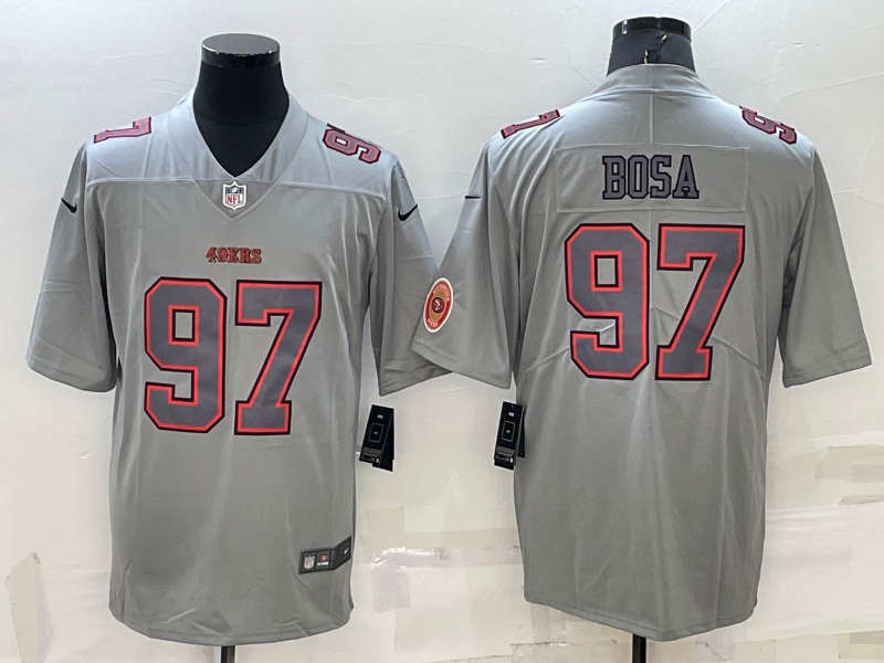 San Francisco 49ers #97 Nick Bosa LOGO Grey Atmosphere Fashion 2022 Vapor Untouchable Stitched Limit