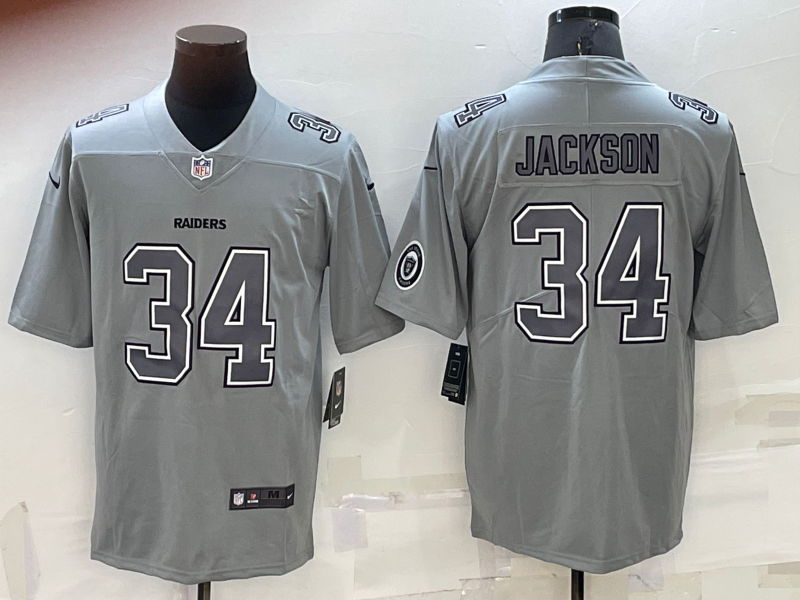 Las Vegas Raiders #34 Bo Jackson LOGO Grey Atmosphere Fashion 2022 Vapor Untouchable Stitched Limite