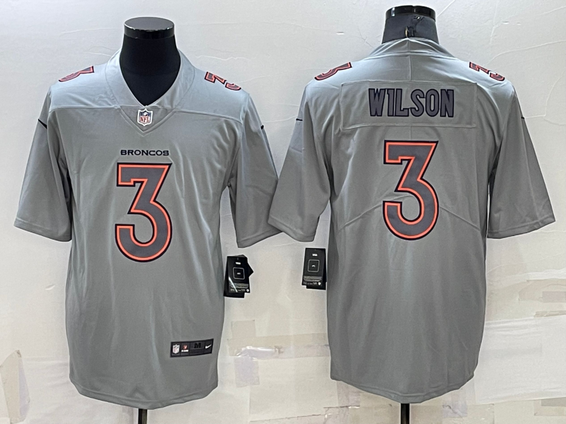 Denver Broncos #3 Russell Wilson Grey Atmosphere Fashion 2022 Vapor Untouchable Stitched Limited Jer