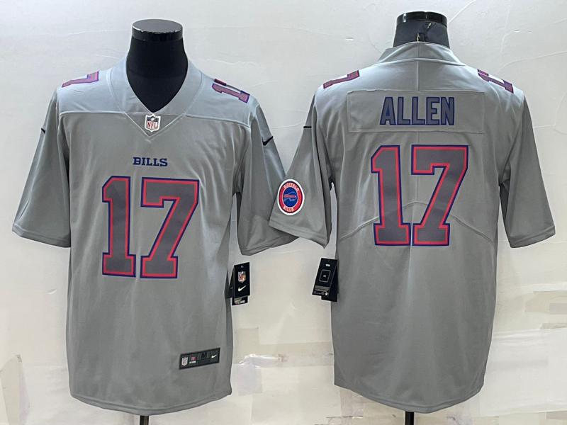 Buffalo Bills #17 Josh Allen LOGO Grey Atmosphere Fashion 2022 Vapor Untouchable Stitched Limited Je