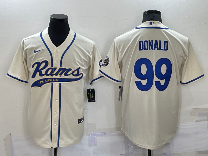 Los Angeles Rams #99 Aaron Donald Cream Stitched Cool Base Baseball Jersey