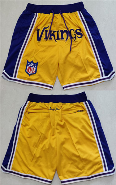 Minnesota Vikings Yellow Just Don Swingman Throwback Shorts