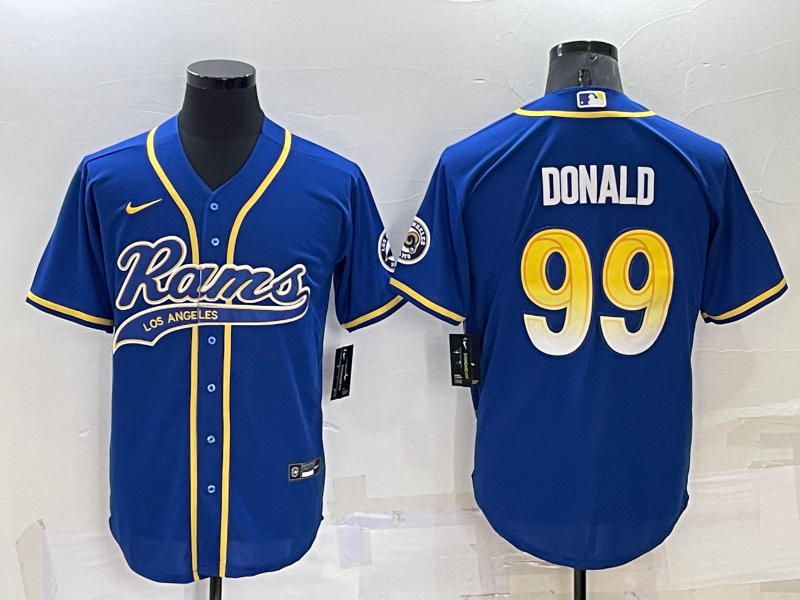 Los Angeles Rams #99 Aaron Donald Blue Stitched Cool Base Baseball Jersey