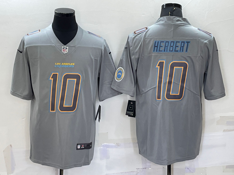 Los Angeles Chargers Justin Herbert LOGO Grey Atmosphere Fashion Vapor Untouchable Stitched Limited