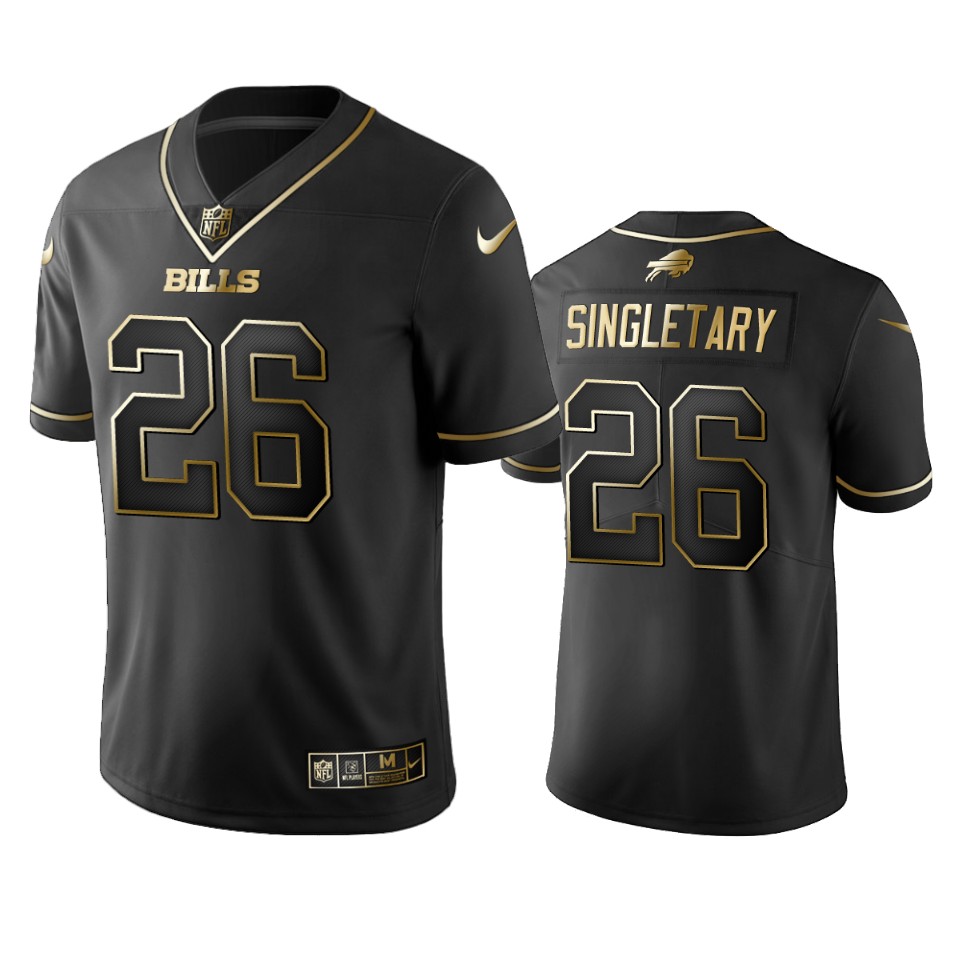 Buffalo Bills #26 Devin Singletary Black 2019 Golden Edition Limited Stitched NFL Jersey