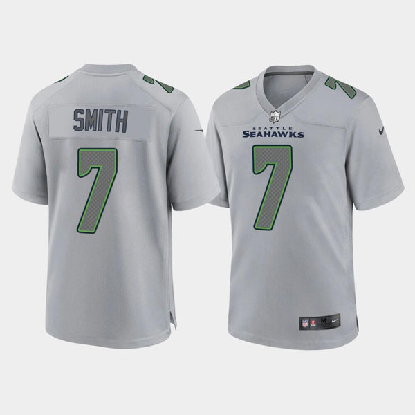 Seattle Seahawks #7 Geno Smith Gray Atmosphere Fashion Stitched Game Jersey