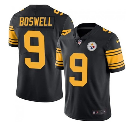 Pittsburgh Steelers #9 Chris Boswell Black Vapor Color Rush Stitched Jersey