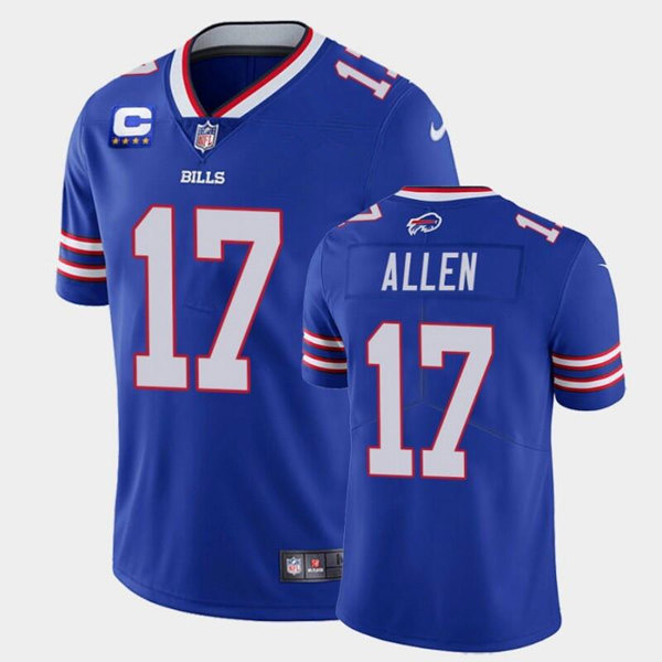 Buffalo Bills #17 Josh Allen Royal With 4-star C Patch 2022 Vapor Untouchable Limited Stitched Jerse