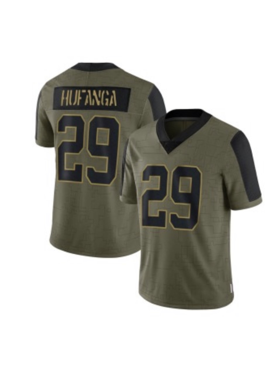 San Francisco 49ers #29 Talanoa Hufanga 2021 Olive Salute To Service Limited Stitched Jersey