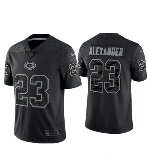 Green Bay Packers #23 Jaire Alexander Black Reflective Limited Stitched Football Jersey