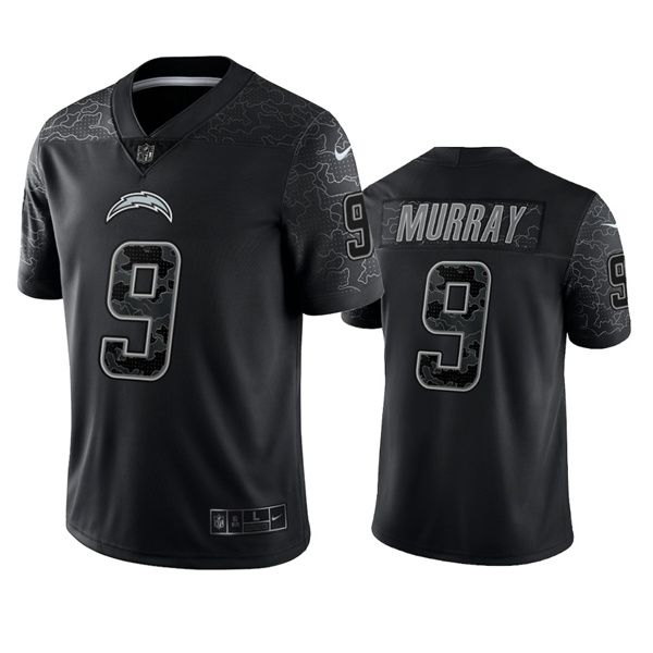 Los Angeles Chargers #9 Kenneth Murray Black Reflective Limited Stitched Football Jersey