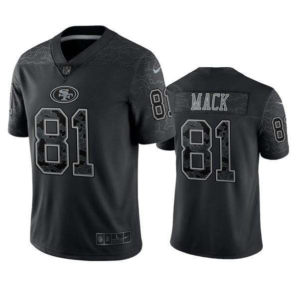 San Francisco 49ers #81 Austin Mack Black Reflective Limited Stitched Football Jersey