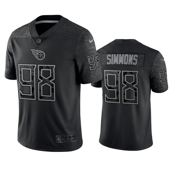 Tennessee Titans #98 Jeffery Simmons Black Reflective Limited Stitched Football Jersey