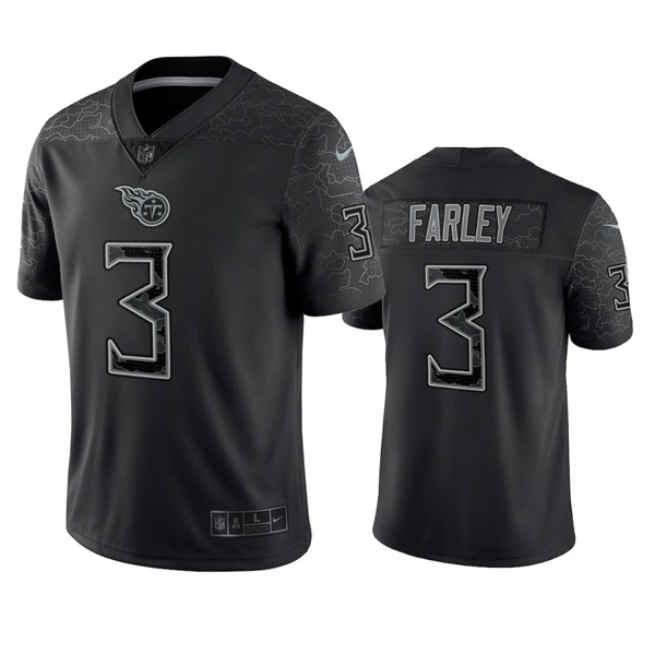 Tennessee Titans #3 Caleb Farley Black Reflective Limited Stitched Football Jersey