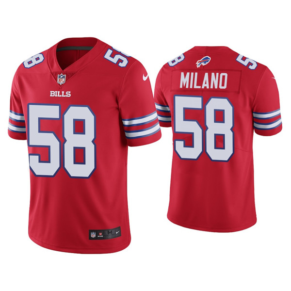 Buffalo Bills #58 Matt Milano 2022 Red Vapor Untouchable Limited Stitched Jersey