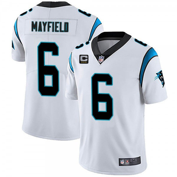 Carolina Panthers 2022 #6 Baker Mayfield White With 3-star C Patch Vapor Untouchable Limited Stitche