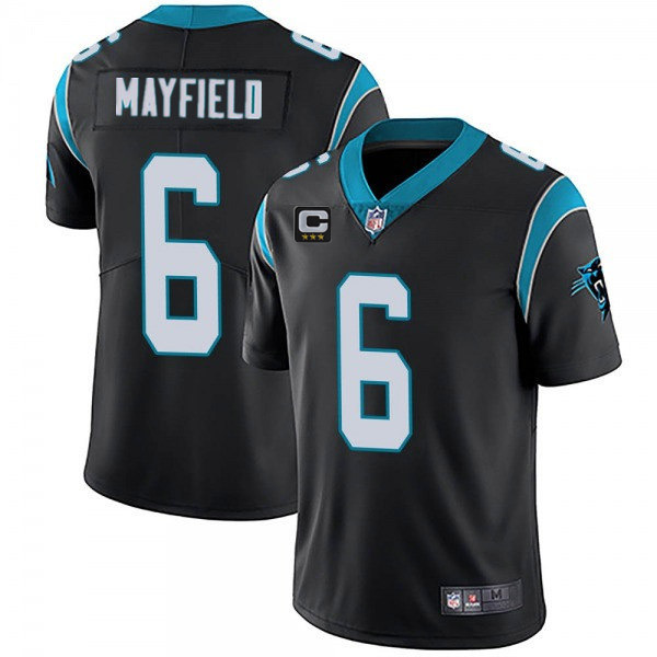 Carolina Panthers 2022 #6 Baker Mayfield Black With 3-star C Patch Vapor Untouchable Limited Stitche