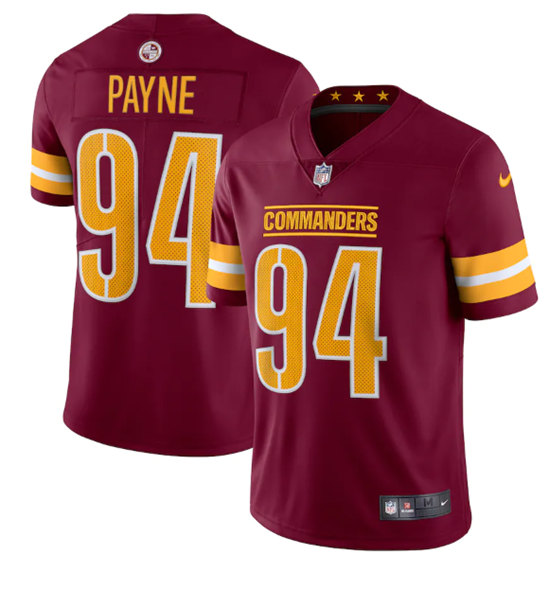 Washington Commanders #94 Da'Ron Payne 2022 Burgundy Vapor Limited Stitched Jersey