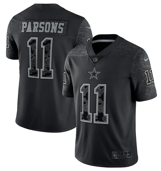 Dallas Cowboys #11 Micah Parsons Black Reflective Limited Stitched Football Jersey