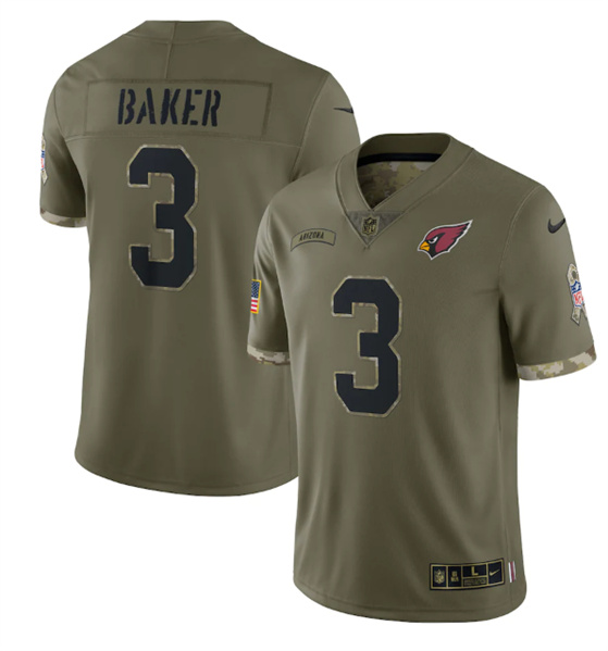 Arizona Cardinals #3 Budda Baker 2022 Olive Salute To Service Limited Stitched Jersey