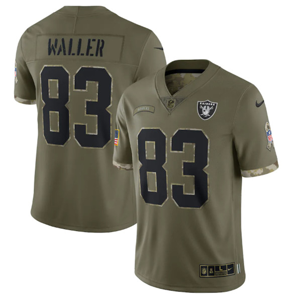 Las Vegas Raiders #83 Darren Waller 2022 Olive Salute To Service Limited Stitched Jersey