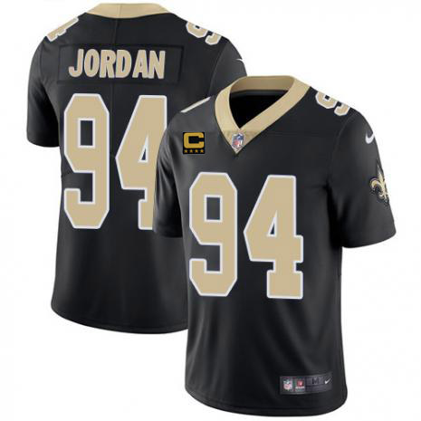 New Orleans Saints 2022 #94 Cameron Jordan Black With 4-star C Patch Vapor Untouchable Limited Stitc